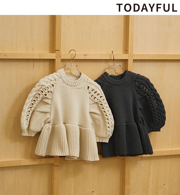 SOLD OUT】【予約商品】TODAYFUL トゥデイフル Puffsleeve Knit Tops