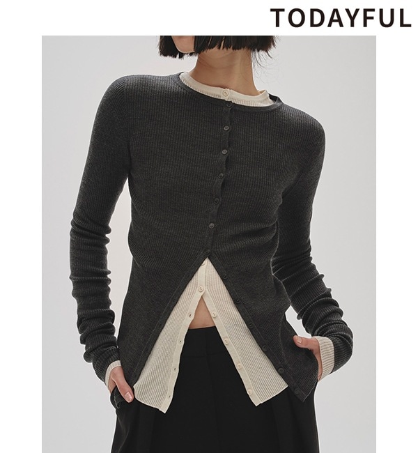 todayful Silkwool Knit Cardigan チャコールグレー SOLD OUT】TODAYFUL トゥデイフル Silkwool Knit Cardigan