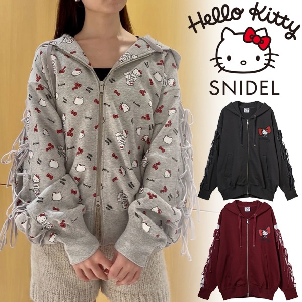 SALE30%OFF】SNIDEL スナイデル 【HELLO KITTY】レースアップパーカー