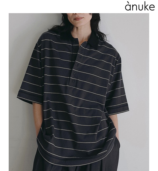 anuke ����̡���  Border Loose Polotops 62620613  /����󥻥������Բľ��� �������ˤ�15���ޤ�¨��ȯ��(���˰ʳ�)��