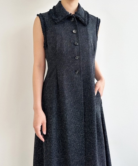 SOLD OUT】COCODEAL ココディール ツイードフリンジジレ 74514105  