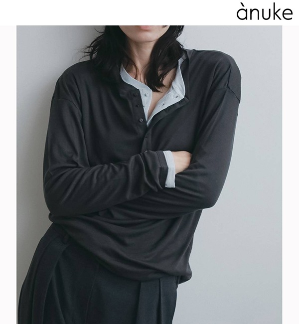 anuke アンヌーク Wool Sheer Henleytops 62620623 /キャンセル返品