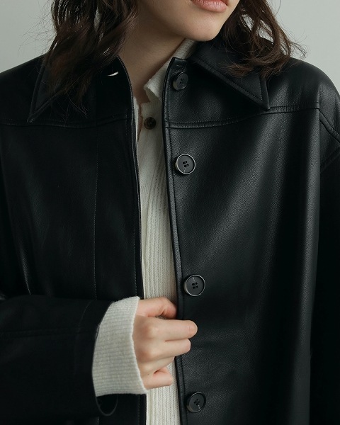 anuke アンヌーク Ecoleather Over Jacket ànuke アンヌーク anuke Ecoleather Over Jacket エコレザーオ