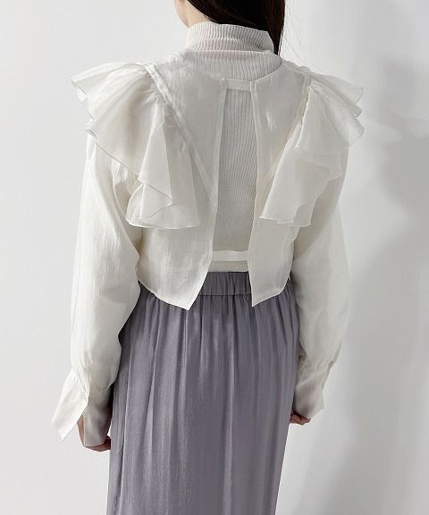 SALE50%OFF】COCODEAL ココディール リブタートルニット×オーガンジー 