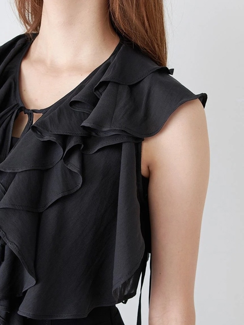 snidel#コンビネゾン スナイデル SNIDEL ラッフルボレロコンビネゾン （GRY