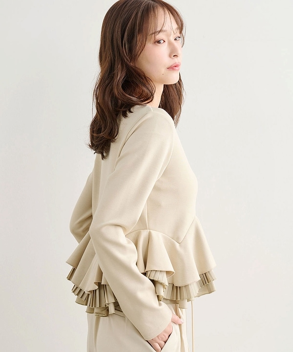 COCODEAL ココディール ランダムフリルペプラムトップス 76121101