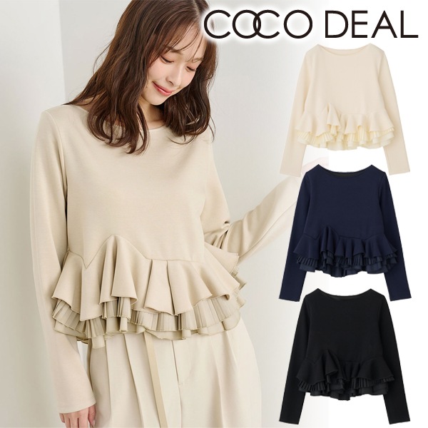 COCODEAL ココディール ランダムフリルペプラムトップス 76121101