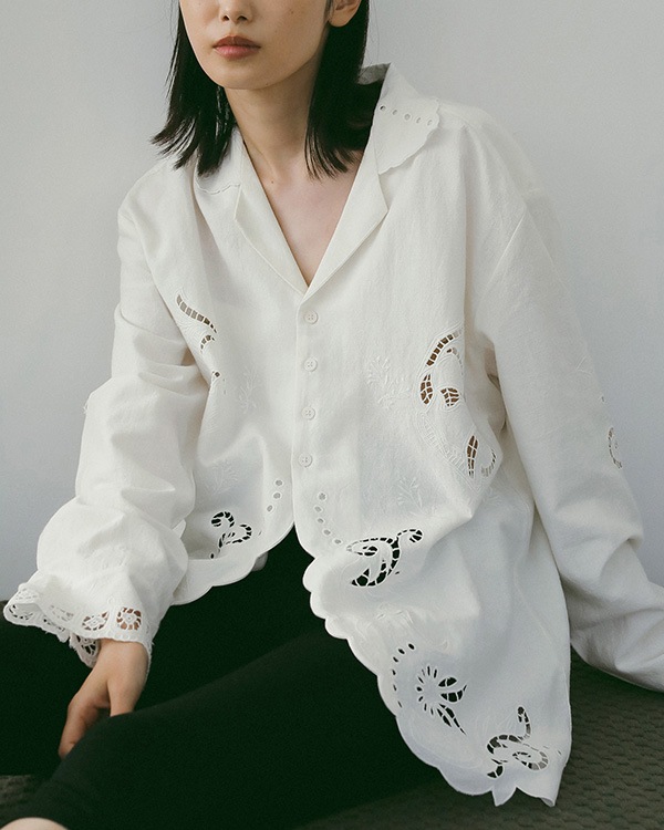 ��5���ָ���10%OFF 5/18(��)�ޤǡۡ��ɲ���������ۡ�ͽ���ʡ�anuke ����̡���  Cutwork Opencollar Shirts 62610418 9����9��������ͽ�� /����󥻥������Բľ��� 