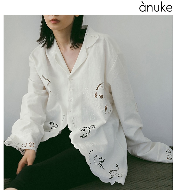 追加生産決定】【予約商品】anuke アンヌーク Cutwork Opencollar