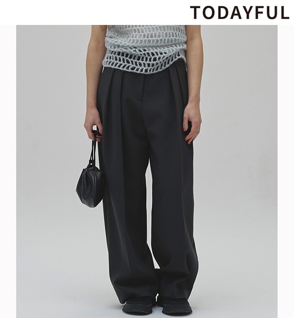 ��ͽ���ʡ�TODAYFUL �ȥ��ǥ��ե�  Bonding Wide Trousers 12620702 9����10�������ͽ�� /����󥻥������Բľ���