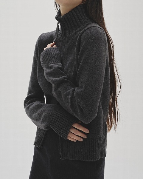 【試着のみ】Todayful Compact Zip Knit チャコールグレー TODAYFUL トゥデイフル Compact Zip Knit コンパクトジップ