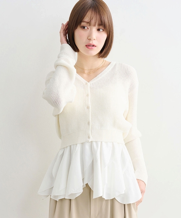【ココディール】 セットアップニット coming soon ニットセットチュールティアードワンピース #cocodeal