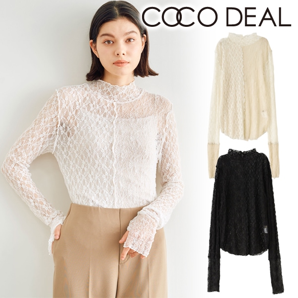 ★お求めやすく価格改定★ COCODEAL 75121092 レースメローデザイントップス ココディール トップス