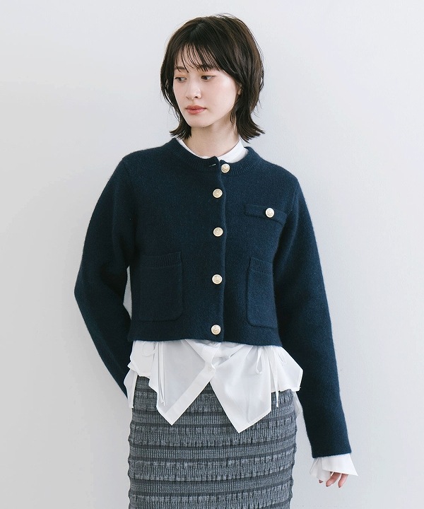 COCODEAL ココディール ラクーン混ダブルフェイスニット