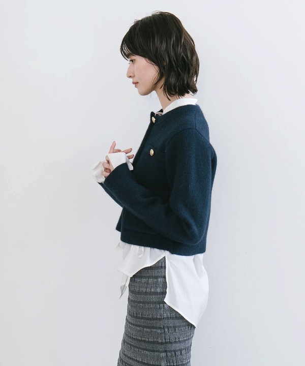 SOLD OUT】COCODEAL ココディール ラクーン混ダブルフェイスニット