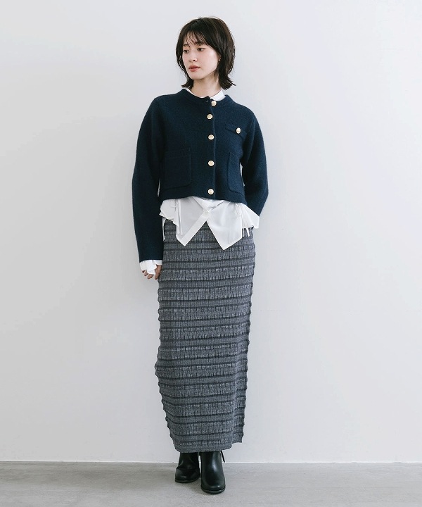 SOLD OUT】COCODEAL ココディール ラクーン混ダブルフェイスニット