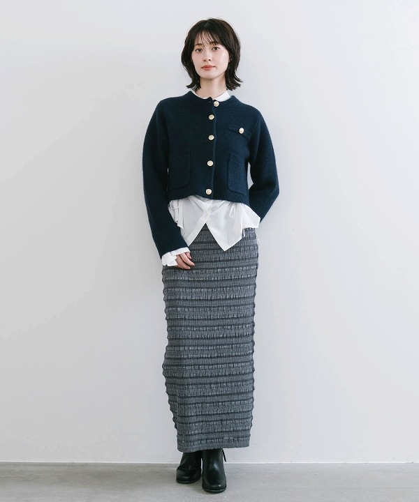 SOLD OUT】COCODEAL ココディール ラクーン混ダブルフェイスニット