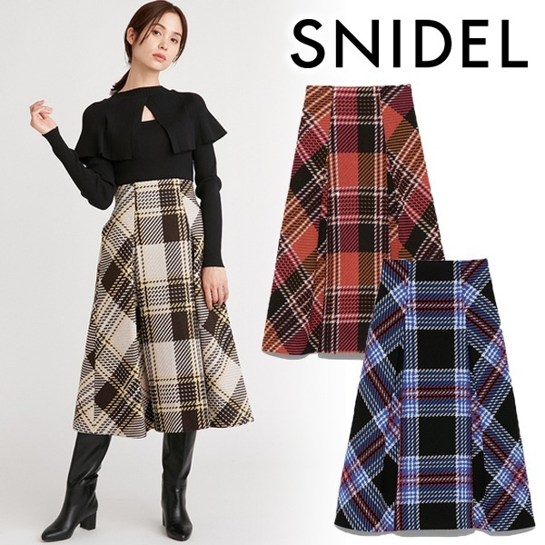 \期間限定10%OFF/SNIDEL スナイデル/ロービングチェックスカート SWFS224008 /2022秋冬/キャンセル返品不可商品【土日祝も即日発送(火曜以外)】-セレクトショップreal(リアル)