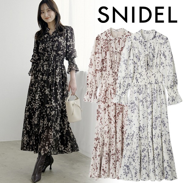 期間限定10%OFF】SNIDEL スナイデル Sustainableプリーツプリント  