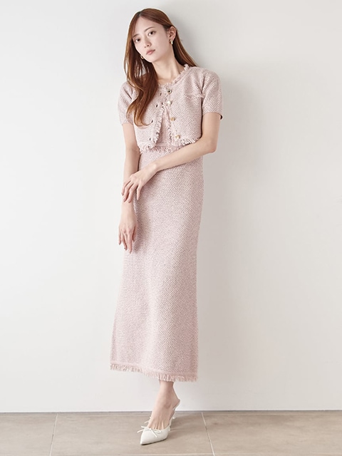 SALE50%OFF】SNIDEL スナイデル ツイードニットワンピース