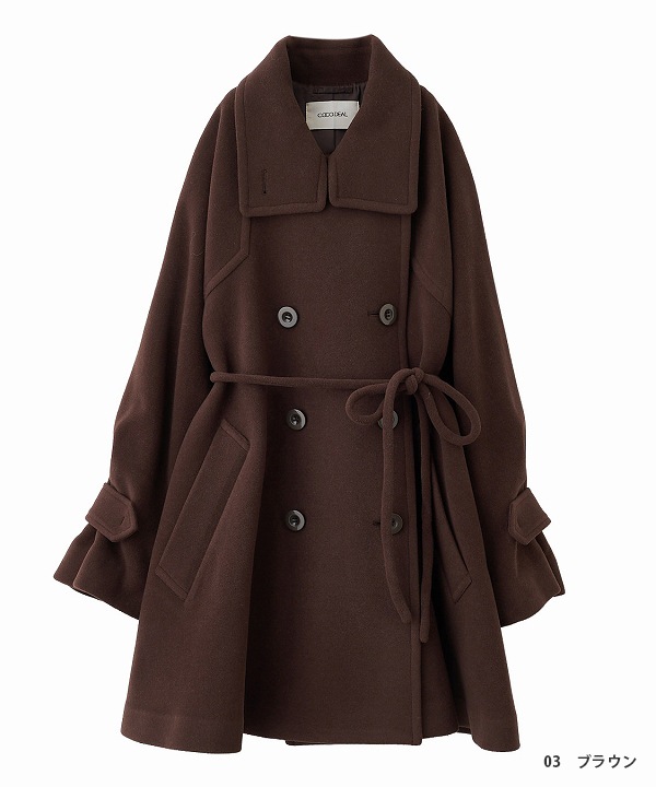 COCODEAL ココディール スタンドカラーミドル丈トレンチコート