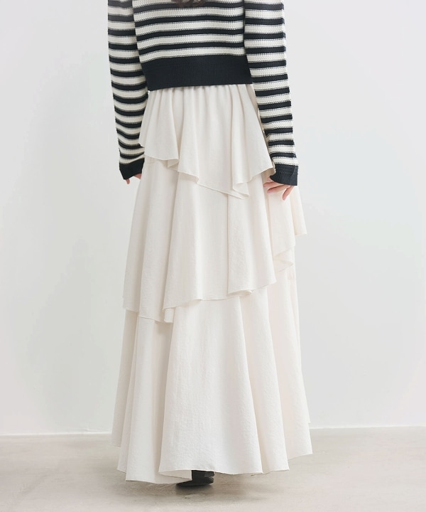 SALE30%OFF】COCODEAL ココディール アシメフリルティアードスカート