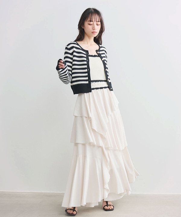 SALE30%OFF】COCODEAL ココディール アシメフリルティアードスカート