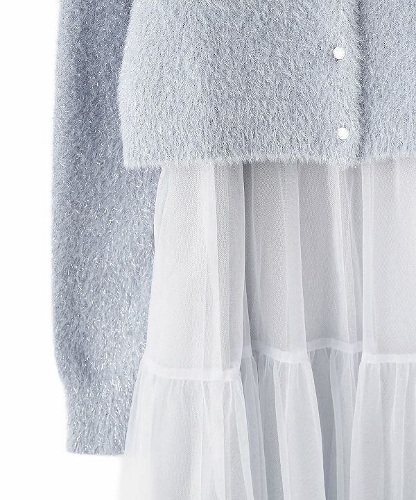 LILLIAN CARAT リリアンカラット ラメニットカーディガン＆キャミ