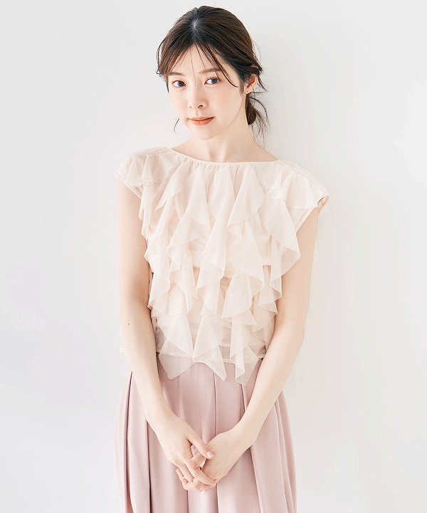 SALE30%OFF】COCODEAL ココディール チュールラッフルトップス