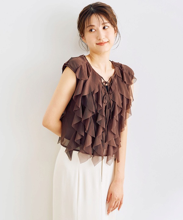 ココディール COCODEAL ラッフルフリルブラウス ココディール 【SOLD OUT】COCODEAL ラッフルフリルブラウス