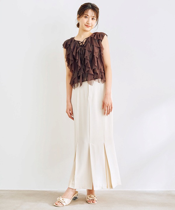 ココディール　3Dラッフルチュールトップス&スカート 3Dラッフルチュールペプラムブラウス｜PETAL ONLINE（ペタル