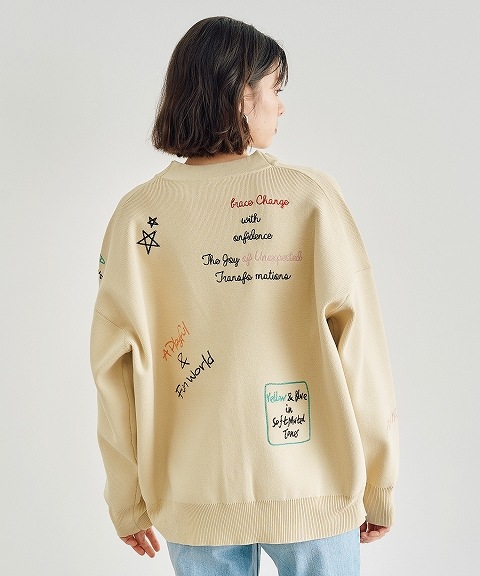 SOLD OUT】COCODEAL ココディール ロゴ刺繍ニットカーディガン 