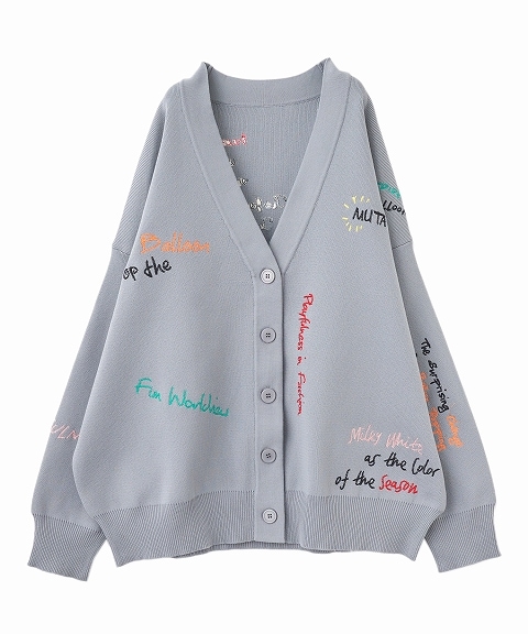 SOLD OUT】COCODEAL ココディール ロゴ刺繍ニットカーディガン