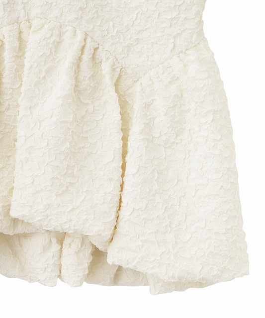 COCODEAL 膨れジャガードぺプラムトップス ホワイト COCODEAL 膨れ