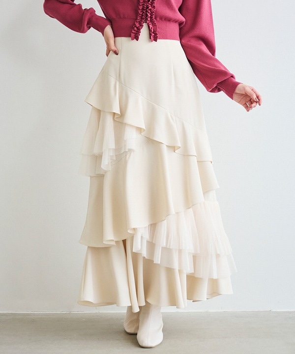 リリアンカラット ハイウエストティアードスカート LILLIAN CARAT リリアンカラット ハイウエストティアードスカート