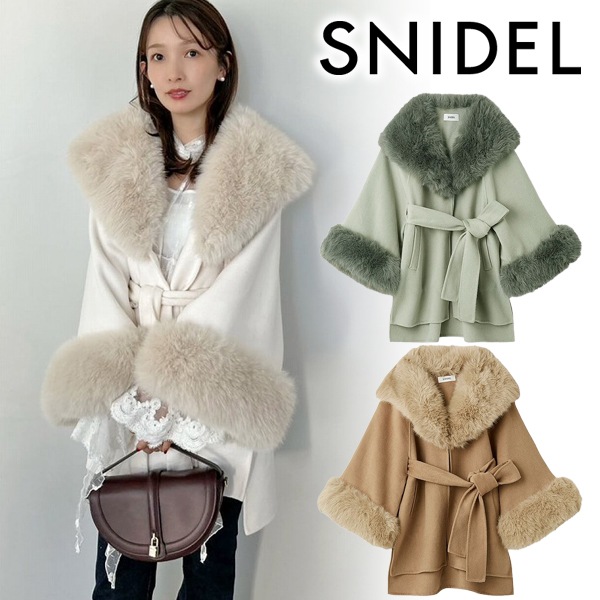 期間限定10%OFF】SNIDEL スナイデル ファーケープコート SWFC255059