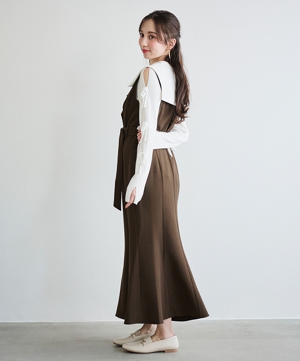 LILLIAN CARAT リリアンカラット バイカラージャケットワンピース