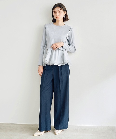 cocodeal ぺプラムブラウスレイヤードニット ココディール 【SOLD OUT】COCODEAL ペプラムブラウスレイヤード