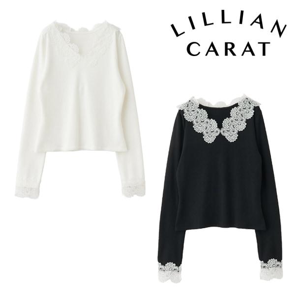 SOLD OUT】LILLIAN CARAT リリアンカラット レースデザイントップス