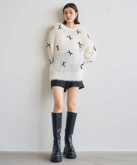 SALE60%OFF】COCODEAL ココディール リボンフェザーニット 74731450