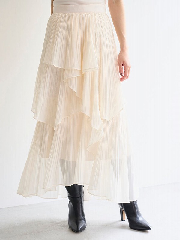 SNIDEL ストレートプリーツティアードスカートSWFS254142 SALE40%OFF】SNIDEL スナイデル ストレートプリーツティアードスカート