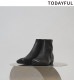 ��ͽ���ʡ�TODAYFUL �ȥ��ǥ��ե�  Square Leather Flat Boots 12621019 11����11��������ͽ�� /����󥻥������Բľ���