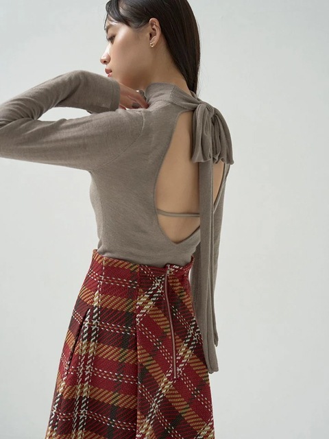 SNIDEL｜バックオープンニットプルオーバー | Rakuten Fashion