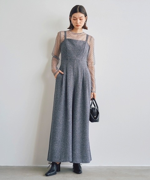 ネップツイードキャミロンパース COCO DEAL SALE60%OFF】COCODEAL ココディール ネップツイードキャミ