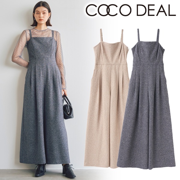 SALE60%OFF】COCODEAL ココディール ネップツイードキャミロンパース