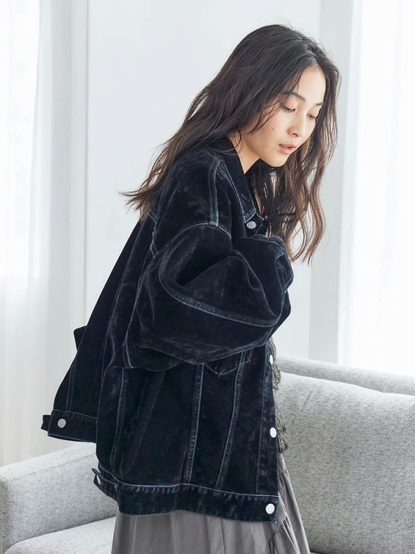 期間限定10%OFF】Ungrid アングリッド フロッキー起毛デニムジャケット