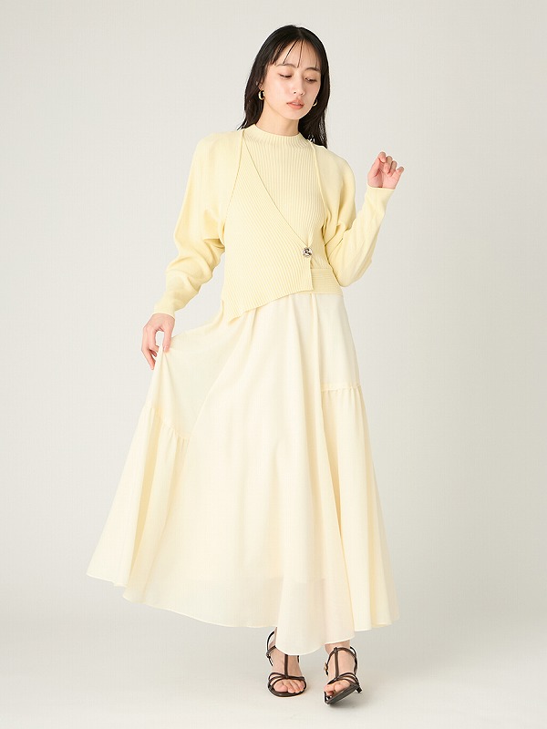 期間限定10%OFF】FRAY I.D フレイアイディー メタルブローチリブニット