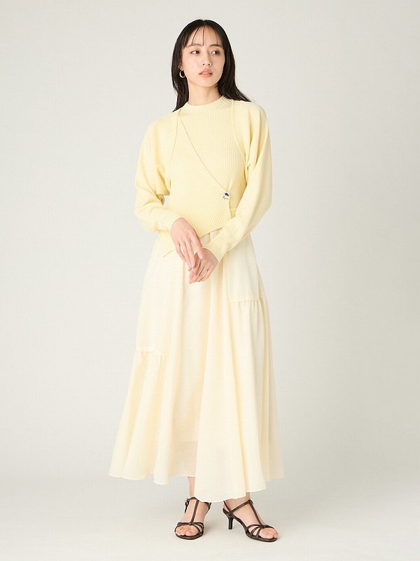 期間限定10%OFF】FRAY I.D フレイアイディー メタルブローチリブニット