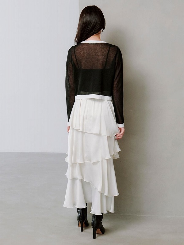 期間限定20%OFF】SNIDEL スナイデル サテンナローティアードスカート