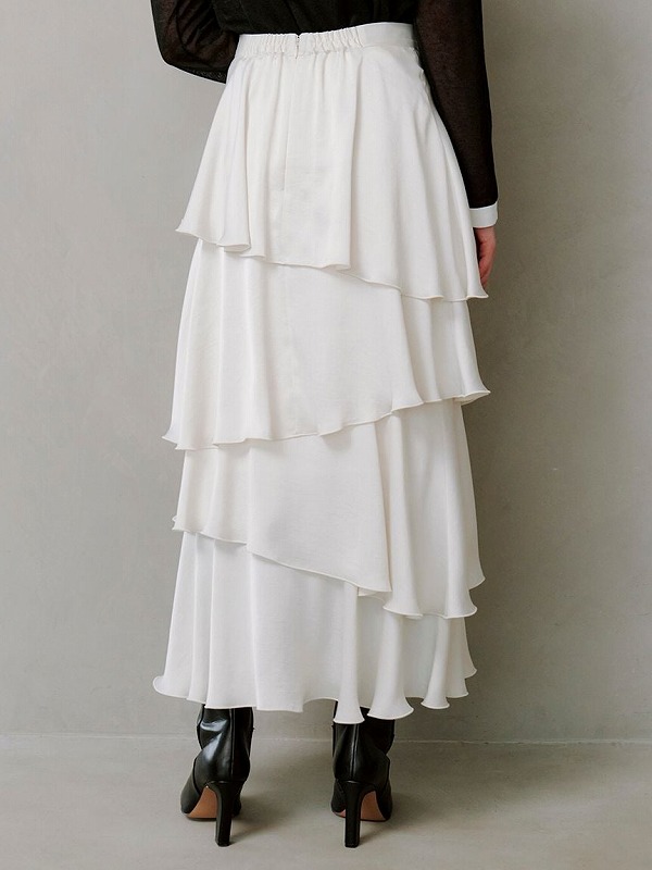 期間限定12%OFF】SNIDEL スナイデル サテンナローティアードスカート